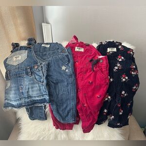 OshKosh 6m Baby Overalls Set of 5x Pieces